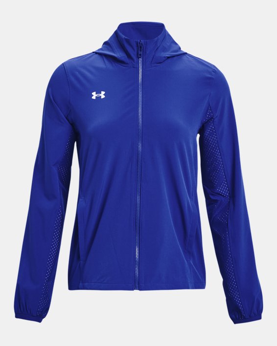 Women's UA Squad 3.0 Warm-Up Full-Zip Jacket, Blue, pdpMainDesktop image number 4